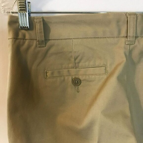 Lands' End Junior Women's Cropped Pants Cotton Khaki Tan Belt Loops Sz 5 Uniform - Picture 10 of 16
